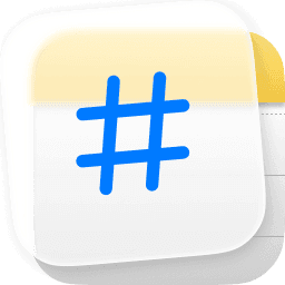 Markdown app icon featuring a blue hashtag symbol on a white rounded square background